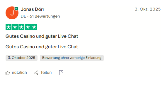 Trustpilot Review - Großartiger Kundenservice